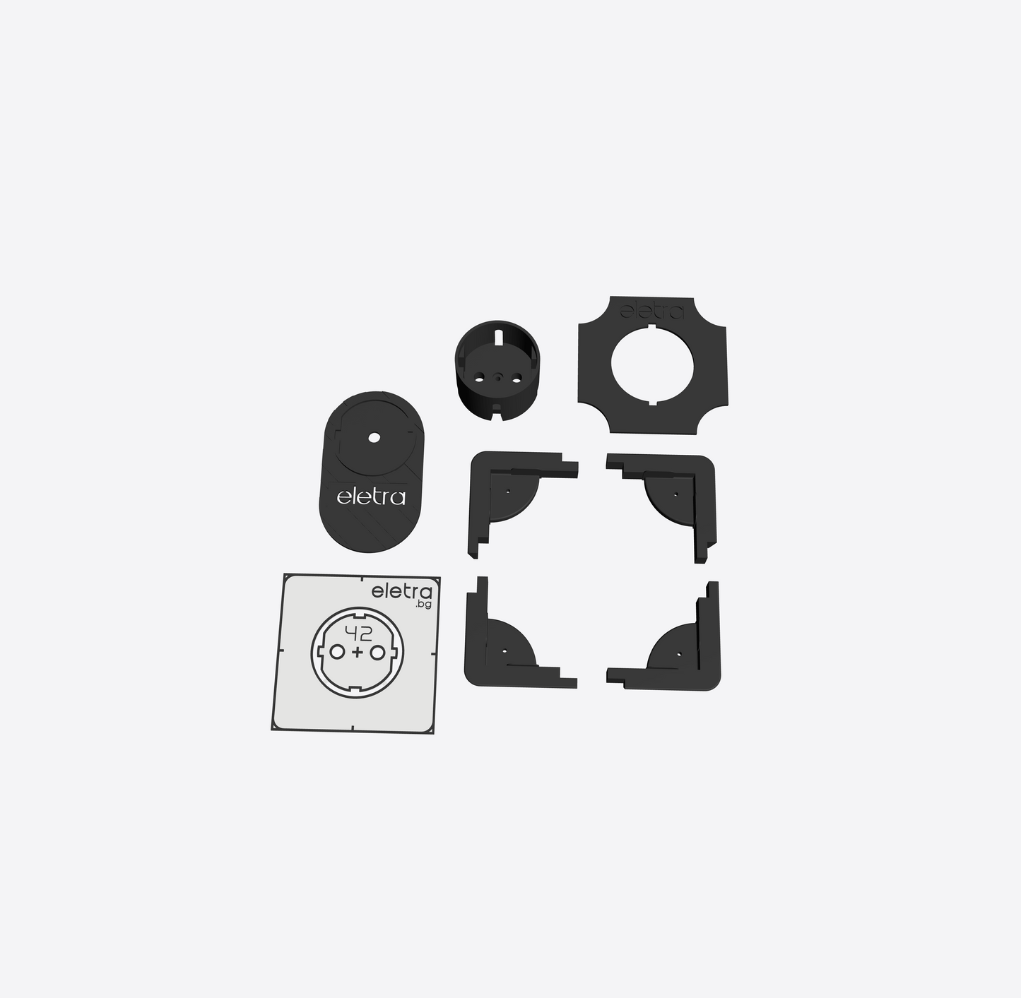 Hidden socket mounting frame (Modular system)
